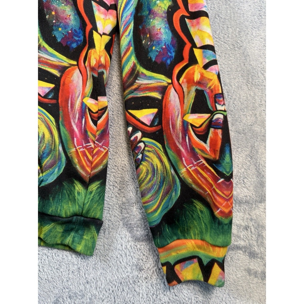 Electro Threads Rafiki Mandrill Hoodie Psychedelic Rave Large All Over Print - Picture 4 of 8